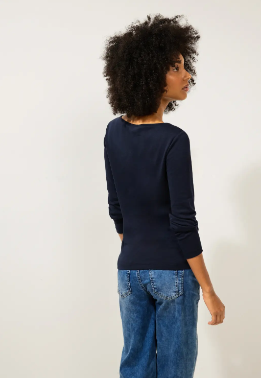 Street One Softes Langarmshirt Lanea - Deep Blue