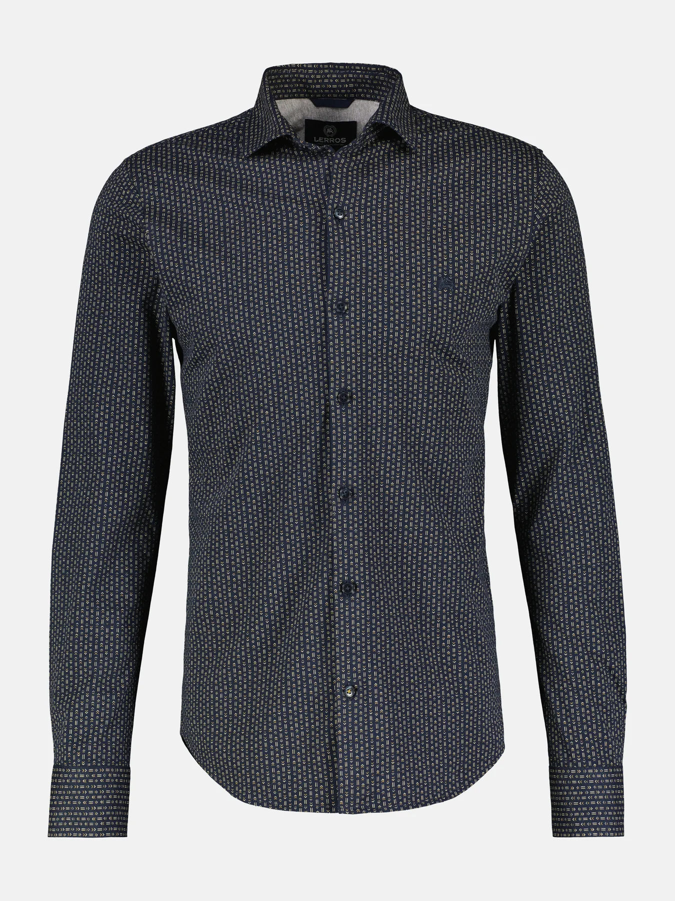 LERROS Jersey Overhemd met Print - Classic Navy / Blauw | - Cotton Blues