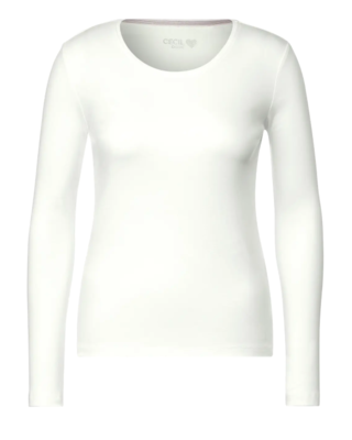 CECIL Organic Cotton Shirt Pia - Vanilla White | - Cotton Blues