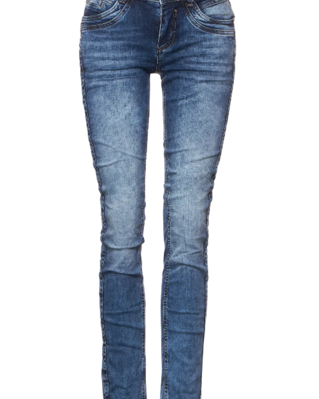 Street One Medium Blue Casual Fit Jeans Jane - Indigo Random Wash