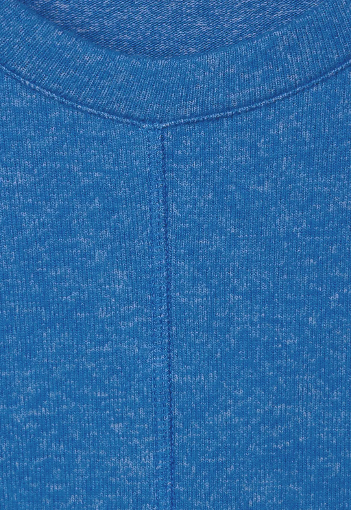 Cecil Cosy Gemêleerd Shirt Lange Mouw - Dynamic Blue Melange