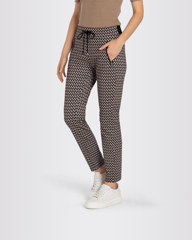 Mac Jeans Jersey Easy Smart Broek - Sand Stone Printed