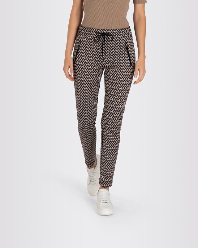 Mac Jeans Jersey Easy Smart Broek - Sand Stone Printed