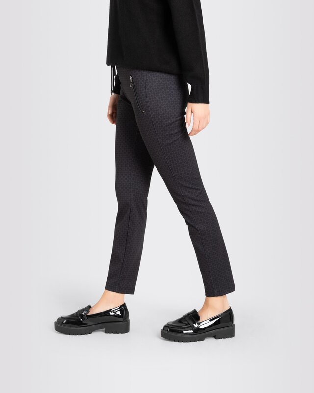 Mac Jeans Jersey Easy Smart Hose - Dark Ornament Print