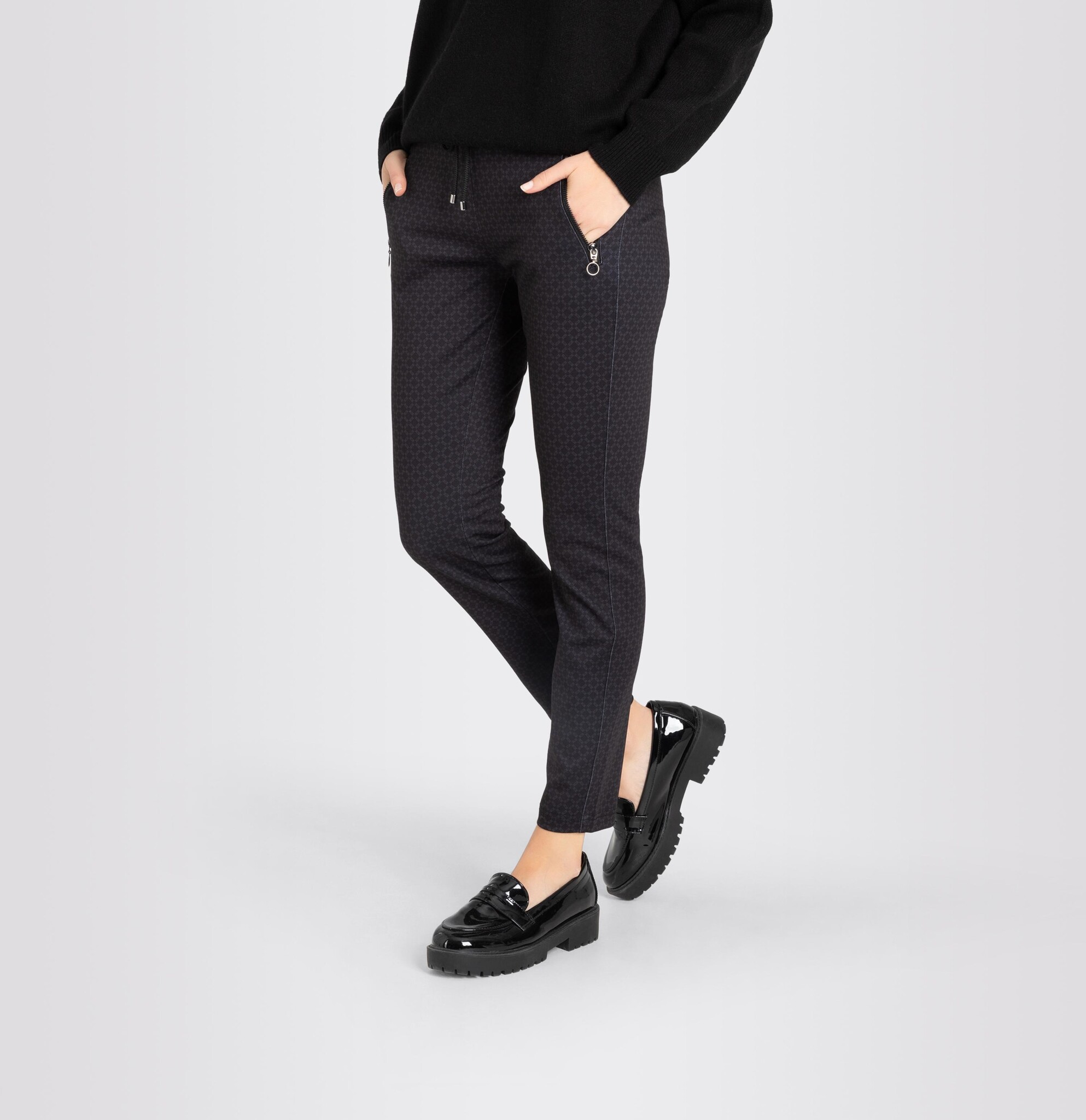 Mac Jeans Jersey Easy Smart Hose - Dark Ornament Print | - Cotton Blues