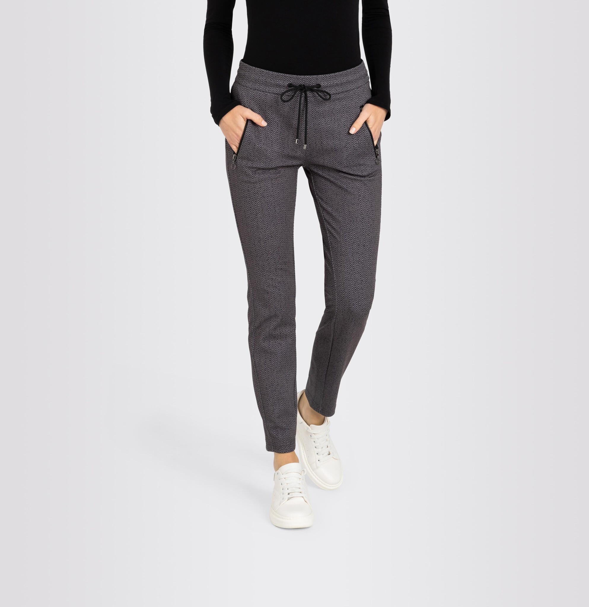 Mac Jeans Jersey Easy Smart Hose - Steel Grey Printed / Grau | - Cotton  Blues