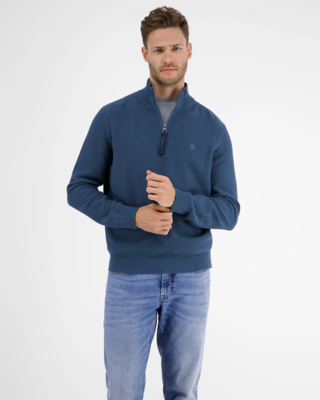 Lerros Knit Jumper in Troyer Design - Deep Blue