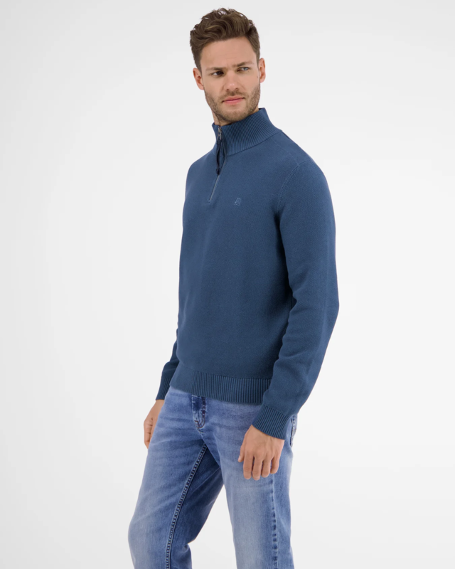 Lerros Gebreide Trui in Troyer Design - Deep Blue