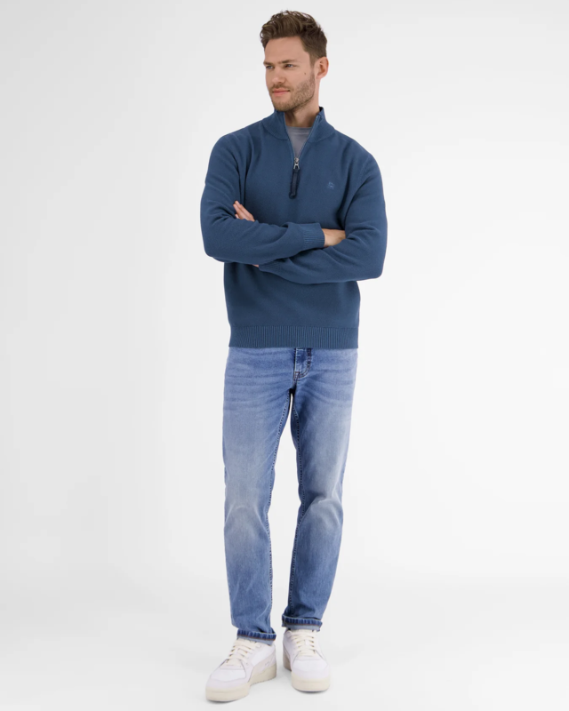 Lerros Gebreide Trui in Troyer Design - Deep Blue