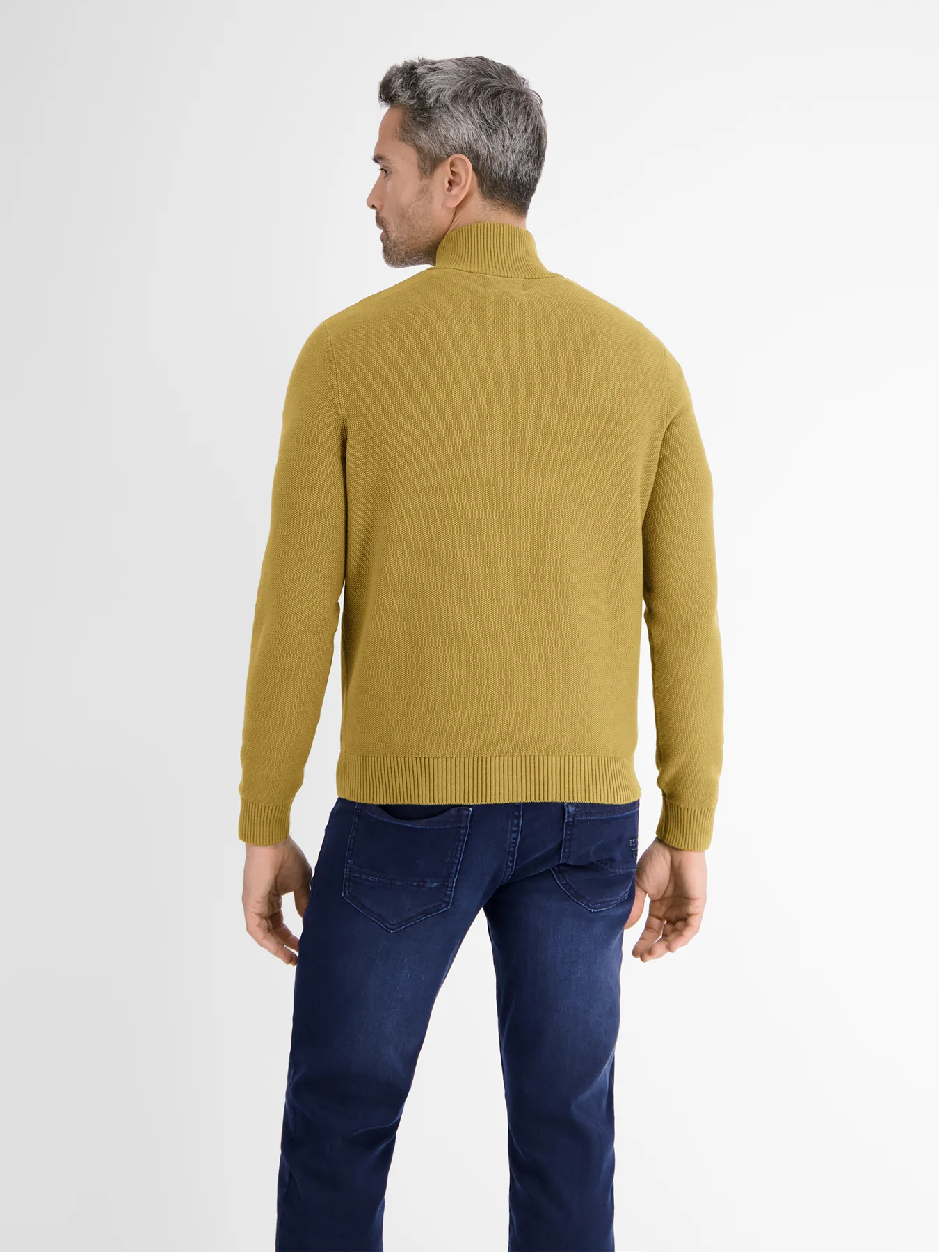 Lerros Strickpullover im Troyer Design - Dried Tobacco