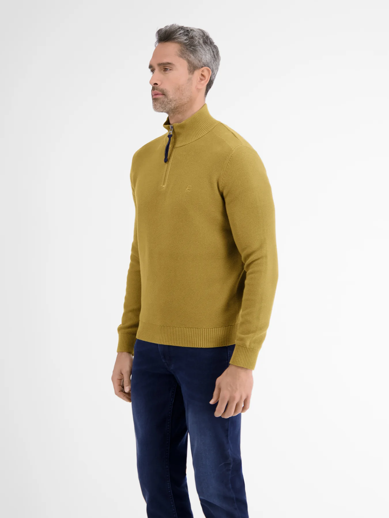 Lerros Strickpullover im Troyer Design - Dried Tobacco