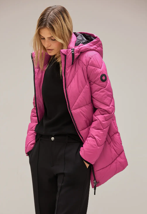 Street One Quilted Jacket - Peony Red