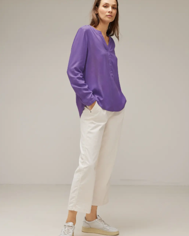 Street One Bluse mit kurzer Knopfleiste Bamika - Lupine Lilac