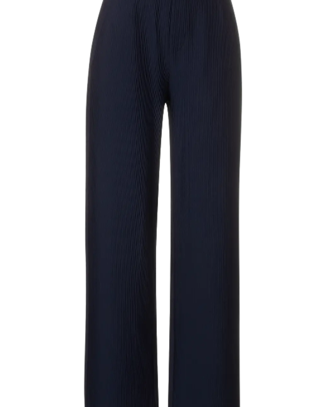 Street One Casual Fit Pants with Structure - Deep Blue