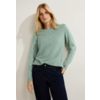 Melange Sweater with Structure - Heather Sage Green Melange