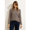 Melange Sweater with Structure - Heather Taupe Melange