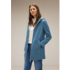 Long Hoodie Jacket - Satin Blue Melange