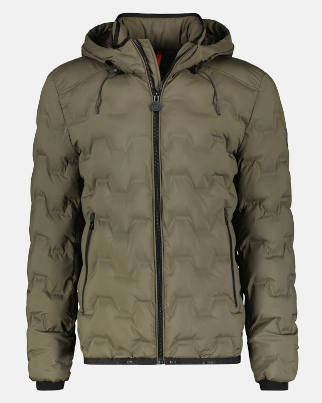 Lerros Quilted Jacket with Hood - Moss Green