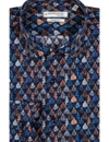 Giordano Modern Fit Print Hemd - Navy