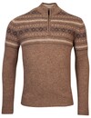 Baileys Norwegian Jumper with Standing Collar - Dark Sand