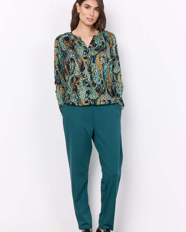 Soyaconcept Shirt Felicity AOP 435 Combi Groen Green - Cotton Shady Blues | - 