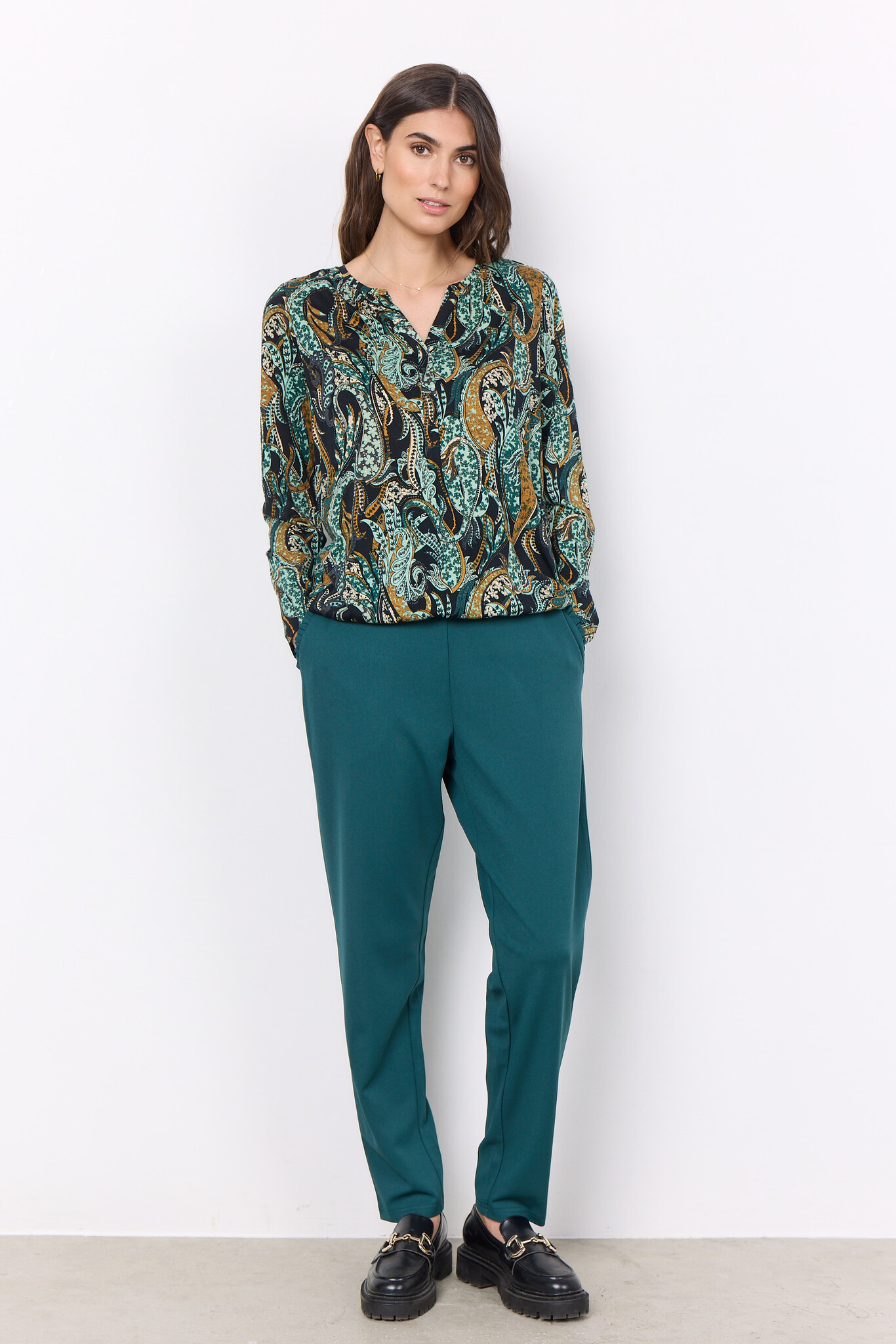 Soyaconcept Shirt AOP Groen Blues Shady Felicity Cotton - Combi Green - / | 435