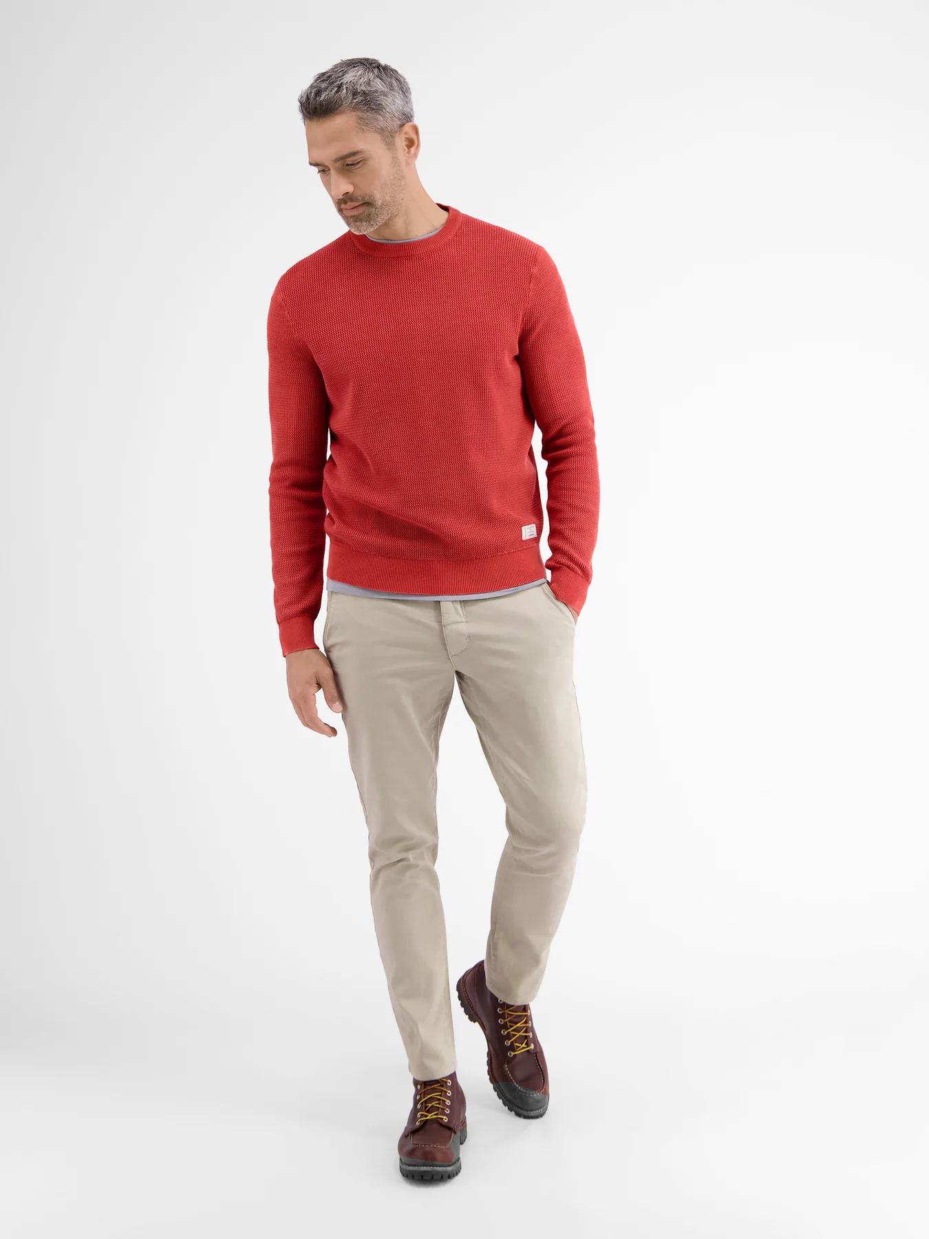 Lerros Round Neck Sweater - Lava Red