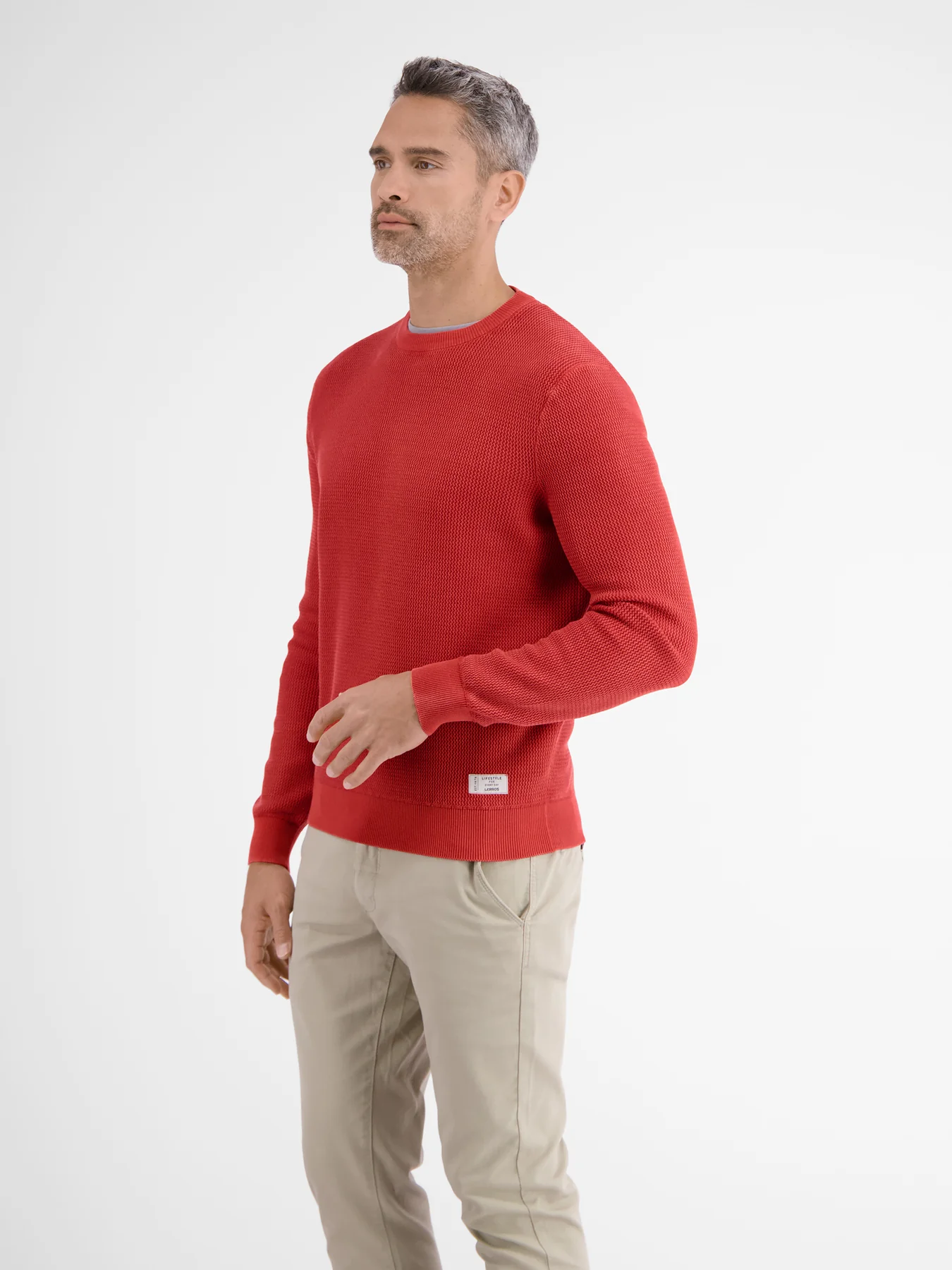 Lerros Round Neck Sweater - Lava Red