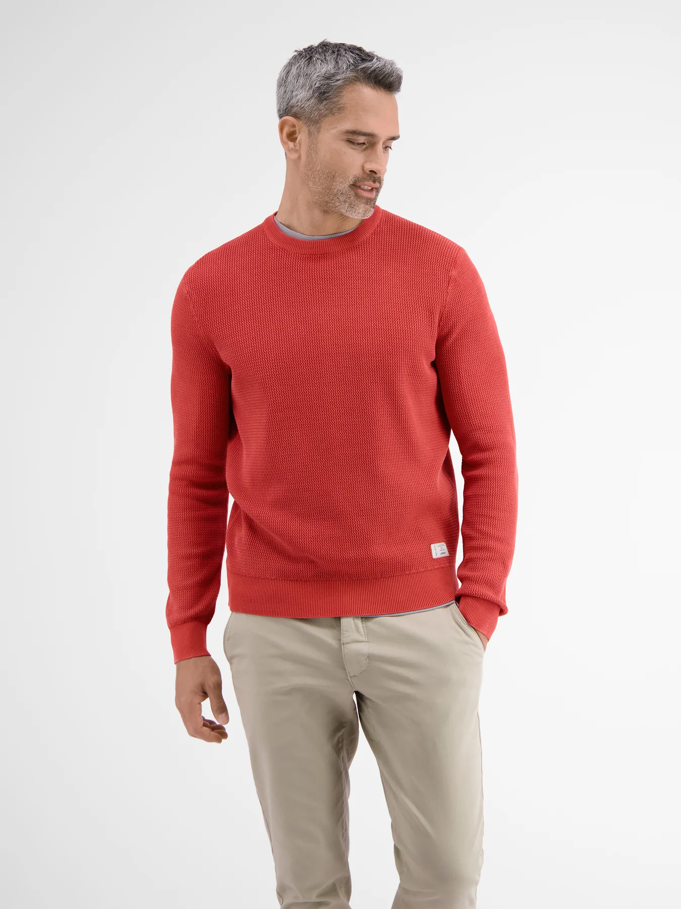 Lerros Round Neck Sweater - Lava Red