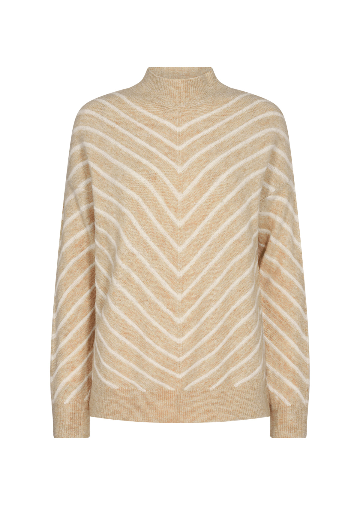 Soyaconcept Trui Nessie Stripe 53 - Sand Melange Combi