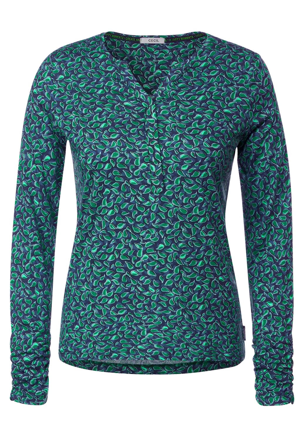 CECIL Easy Minimalprint Cotton - Blues | Green - Tunikashirt