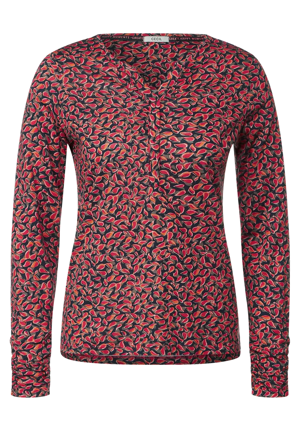 CECIL Minimalprint Tunikashirt - Cosy - Coral Blues | Cotton