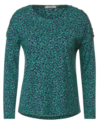 Minimalprint Tunikashirt Green | Easy - CECIL - Blues Cotton