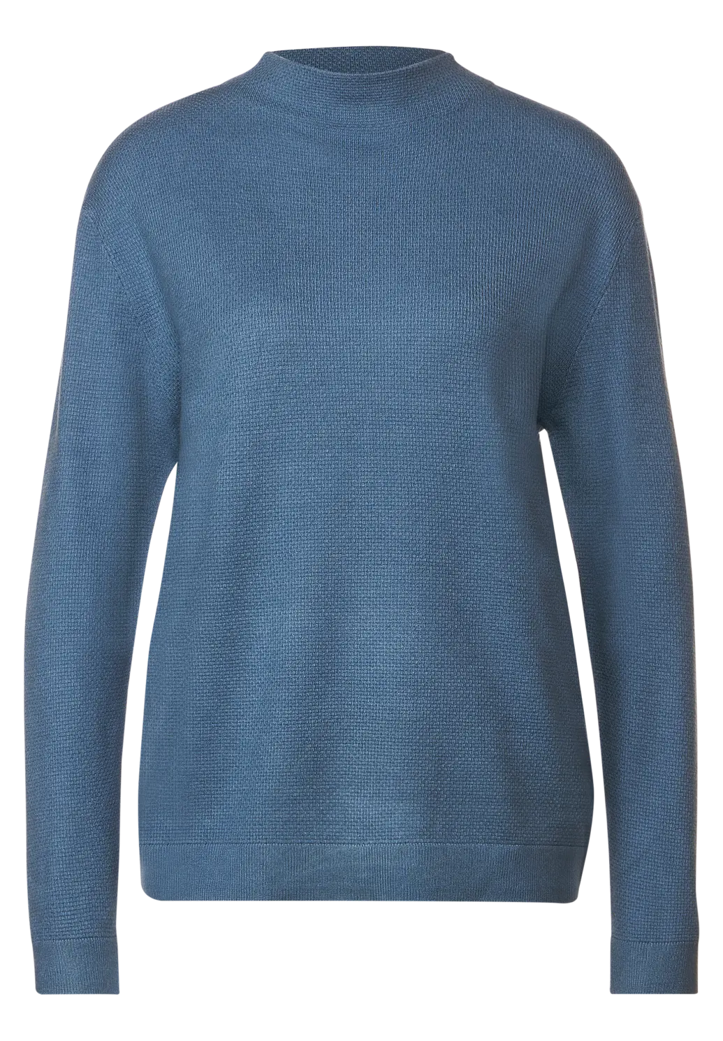 Street One Satin Structure | - - Melange with Cotton Blue Knit Blues Jumper