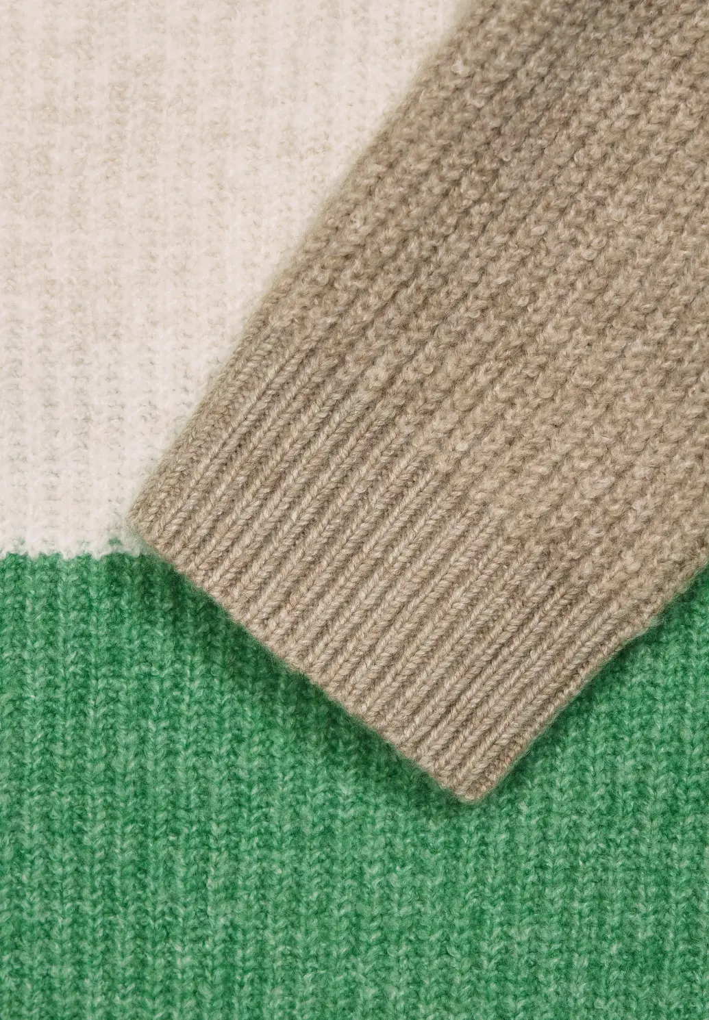 Cotton Street Gentle - Pullover Blockstreifen | - Green Fresh Melange One Blues