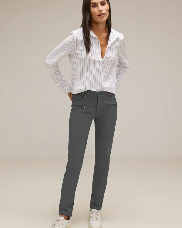 Street One Slim Fit Technostretch Broek York - Pure Grey
