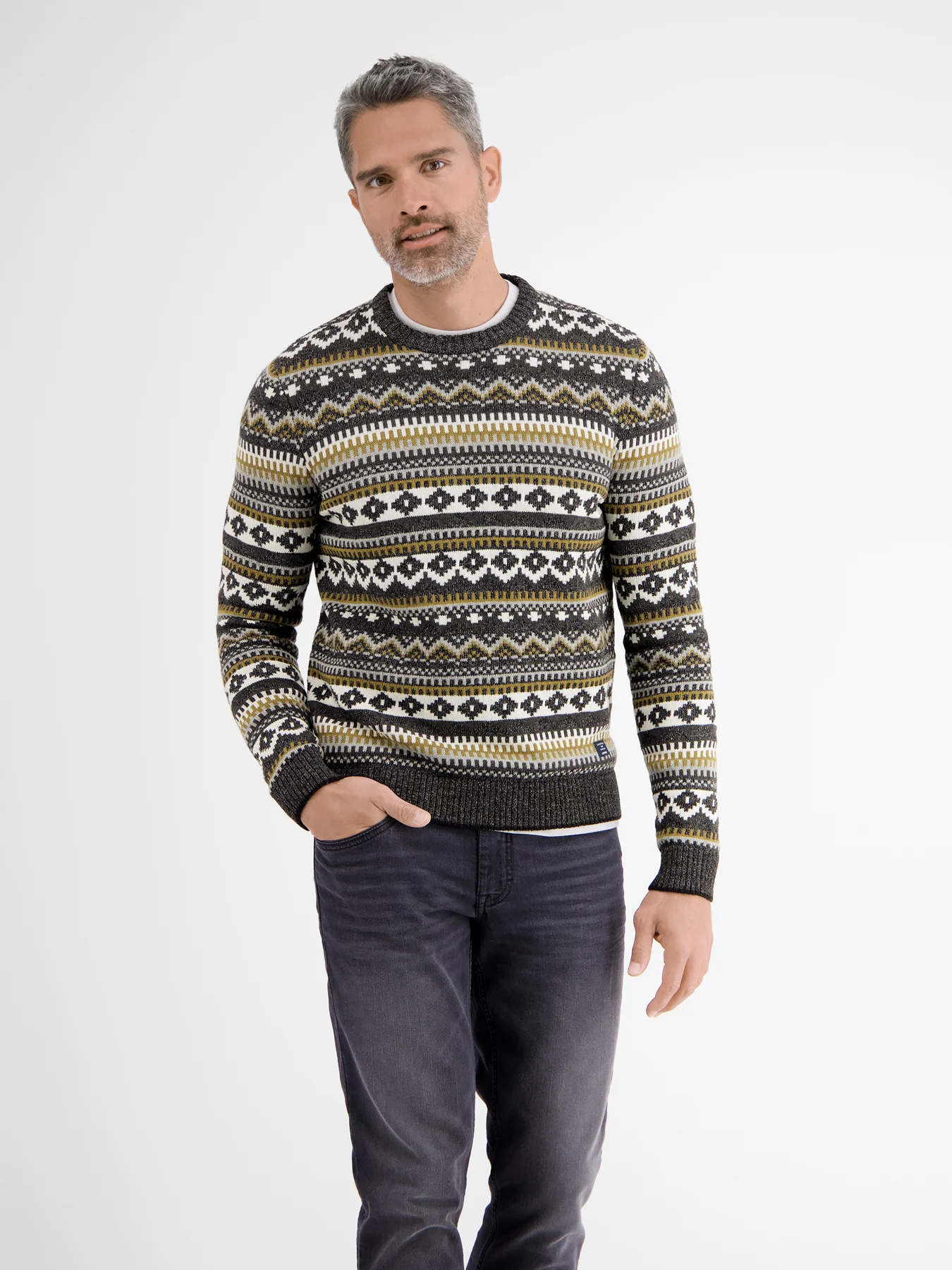 Lerros Jacquard Strickpullover - Black