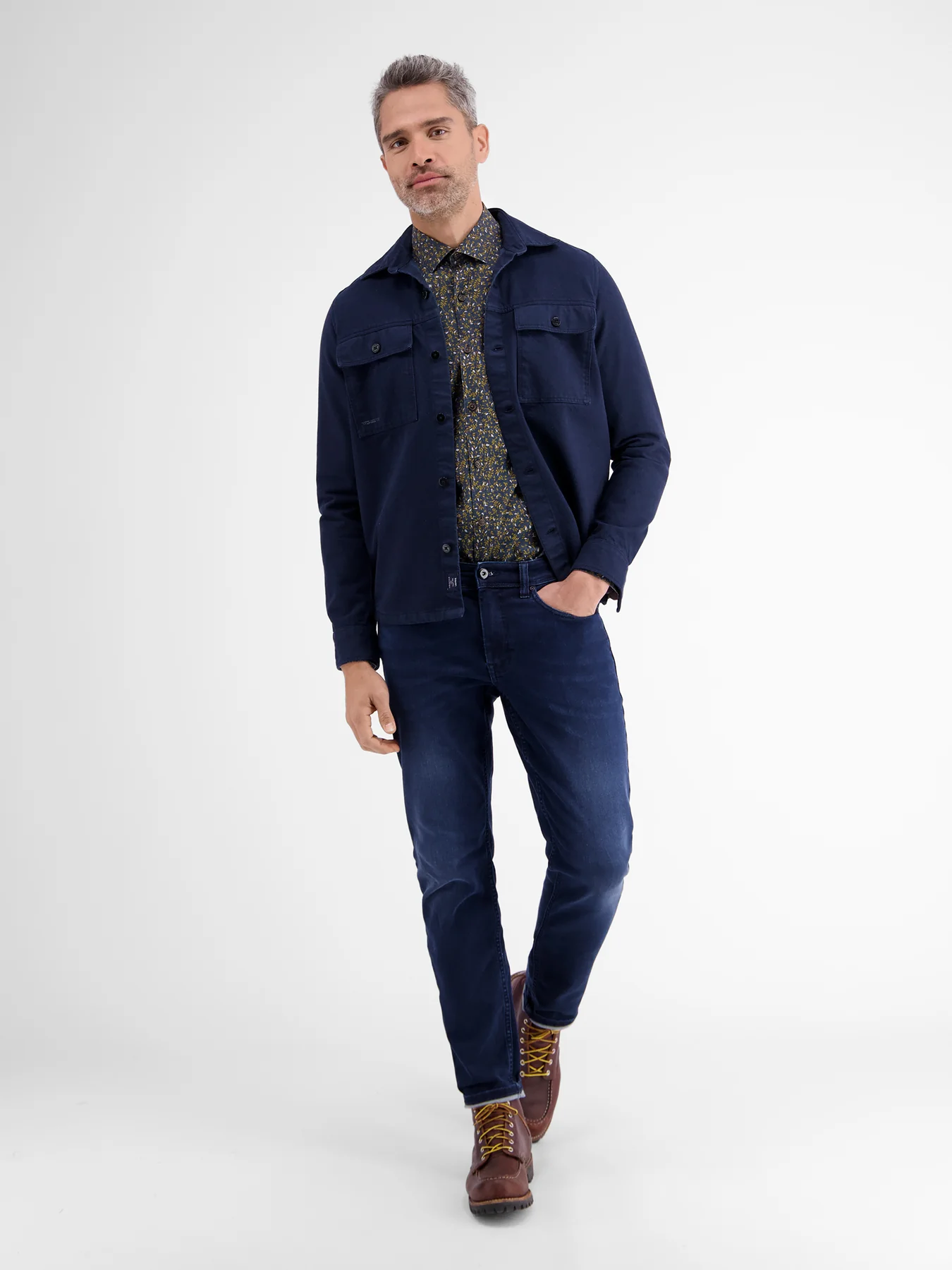 Lerros Popeline Hemd mit Stretchanteil - Classic Navy