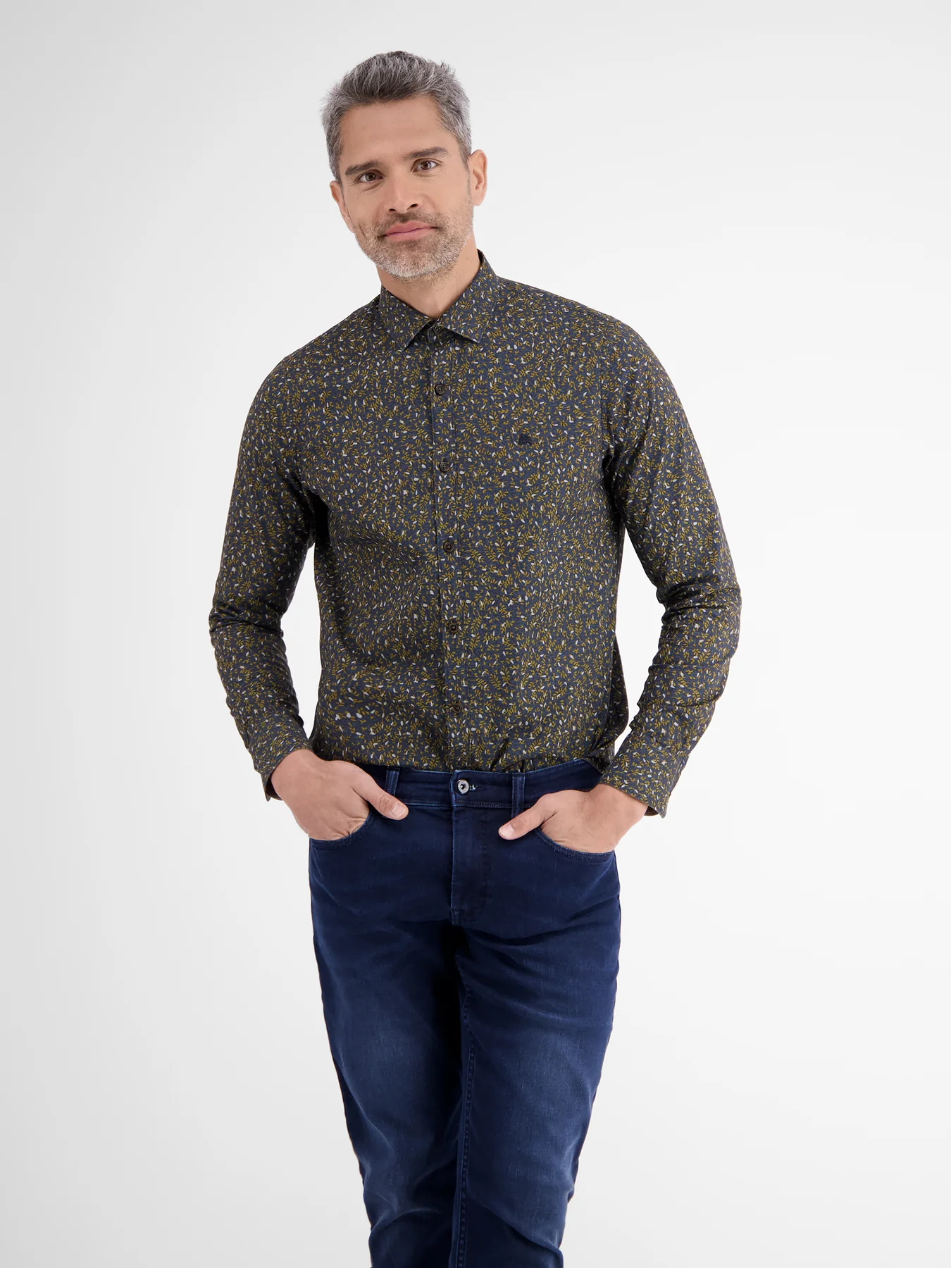 Lerros Popeline Hemd mit Stretchanteil - Classic Navy