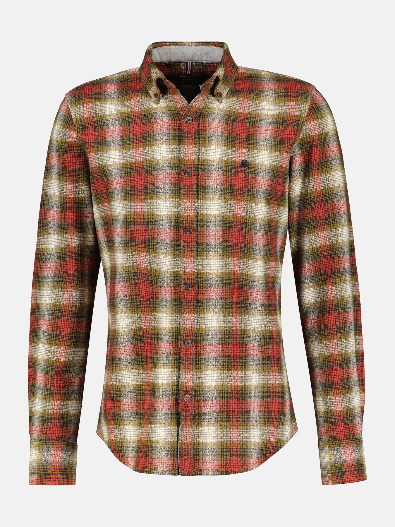 Lerros Hemd mit Struktur Karomuster - Dried Tobacco
