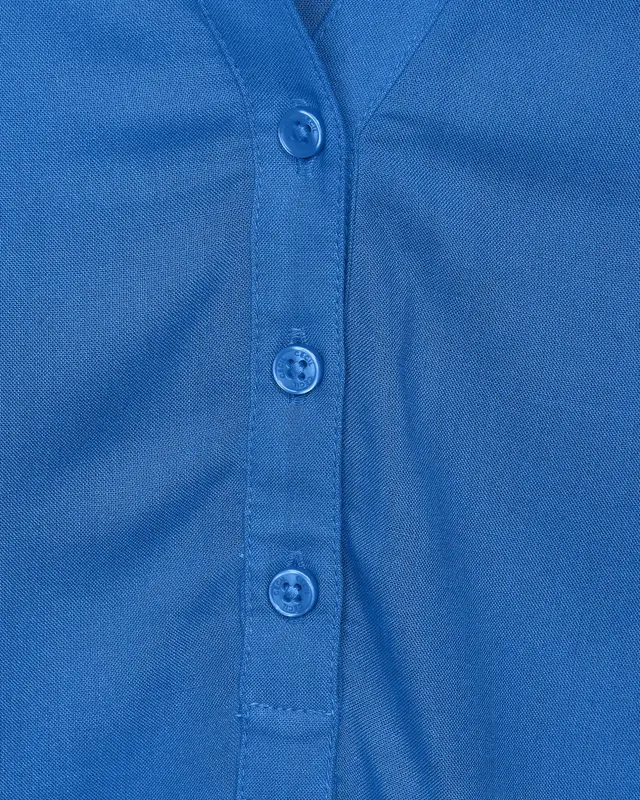 Arm Cotton Viskose - | CECIL Blues mit - Blue 3/4 Bluse Dynamic