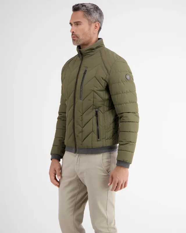 Lerros Sporty Quilted Jacket - Moss Green Melange