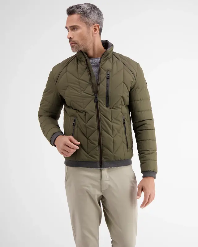 Lerros Sporty Quilted Jacket - Moss Green Melange