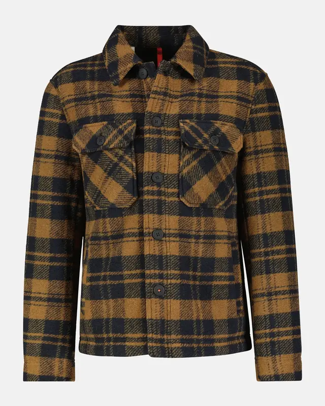 Lerros Geruit Overshirt - Hazel Brown