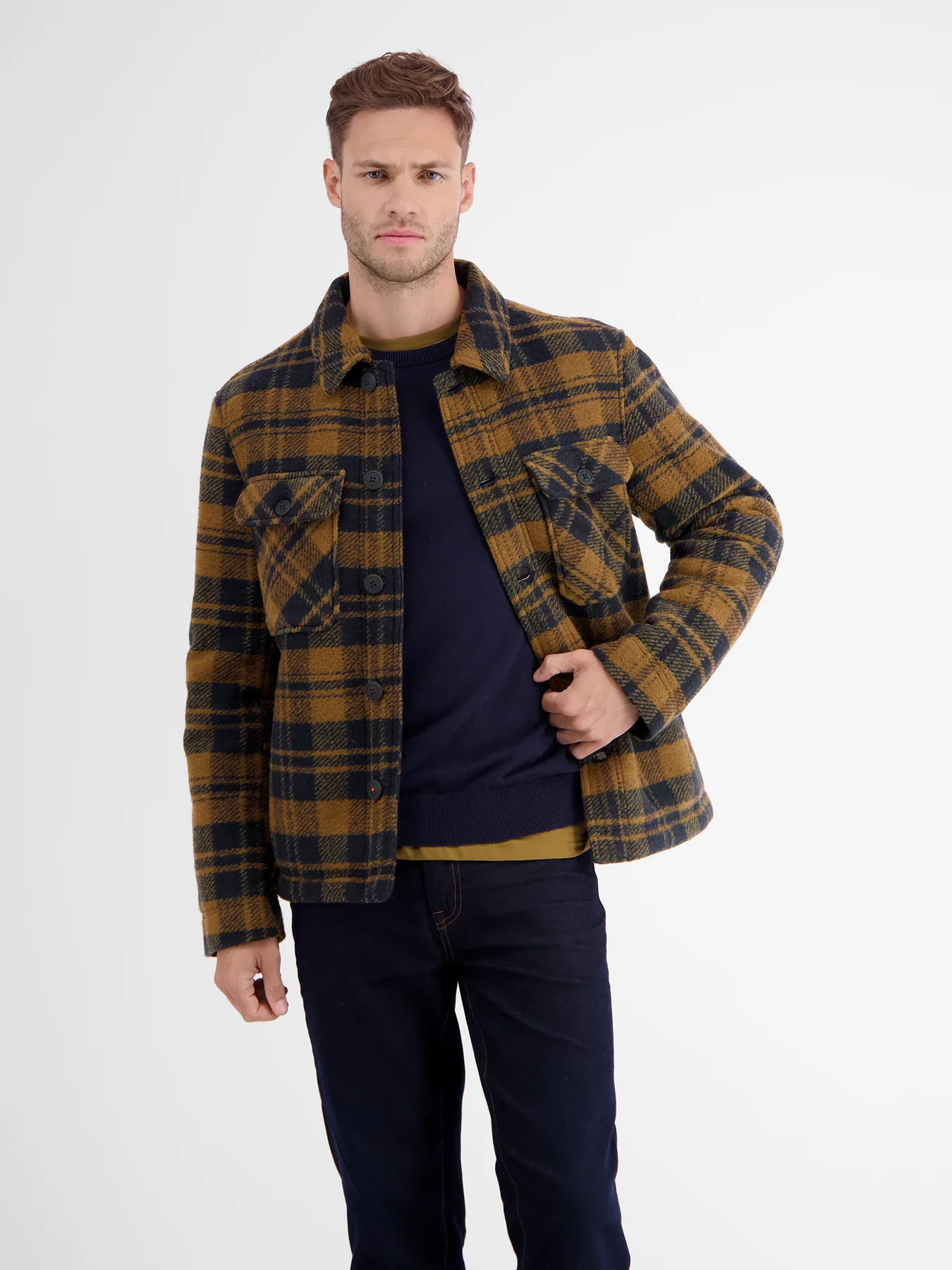 Lerros Kariertes Overshirt-Jacke - Hazel Brown
