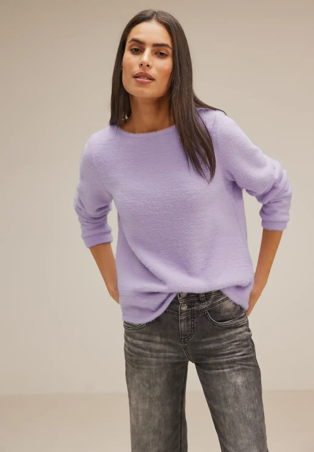 Street One Fluffy Cotton - Shirt Lilac Blues - | Pure Soft