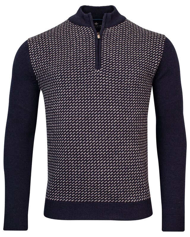 Baileys Jacquard Pullover mit Wolle - Navy
