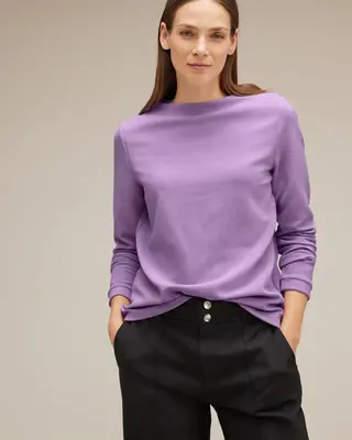 Street One Fijn Shirt met Lange Mouwen - Soft Pure Lilac