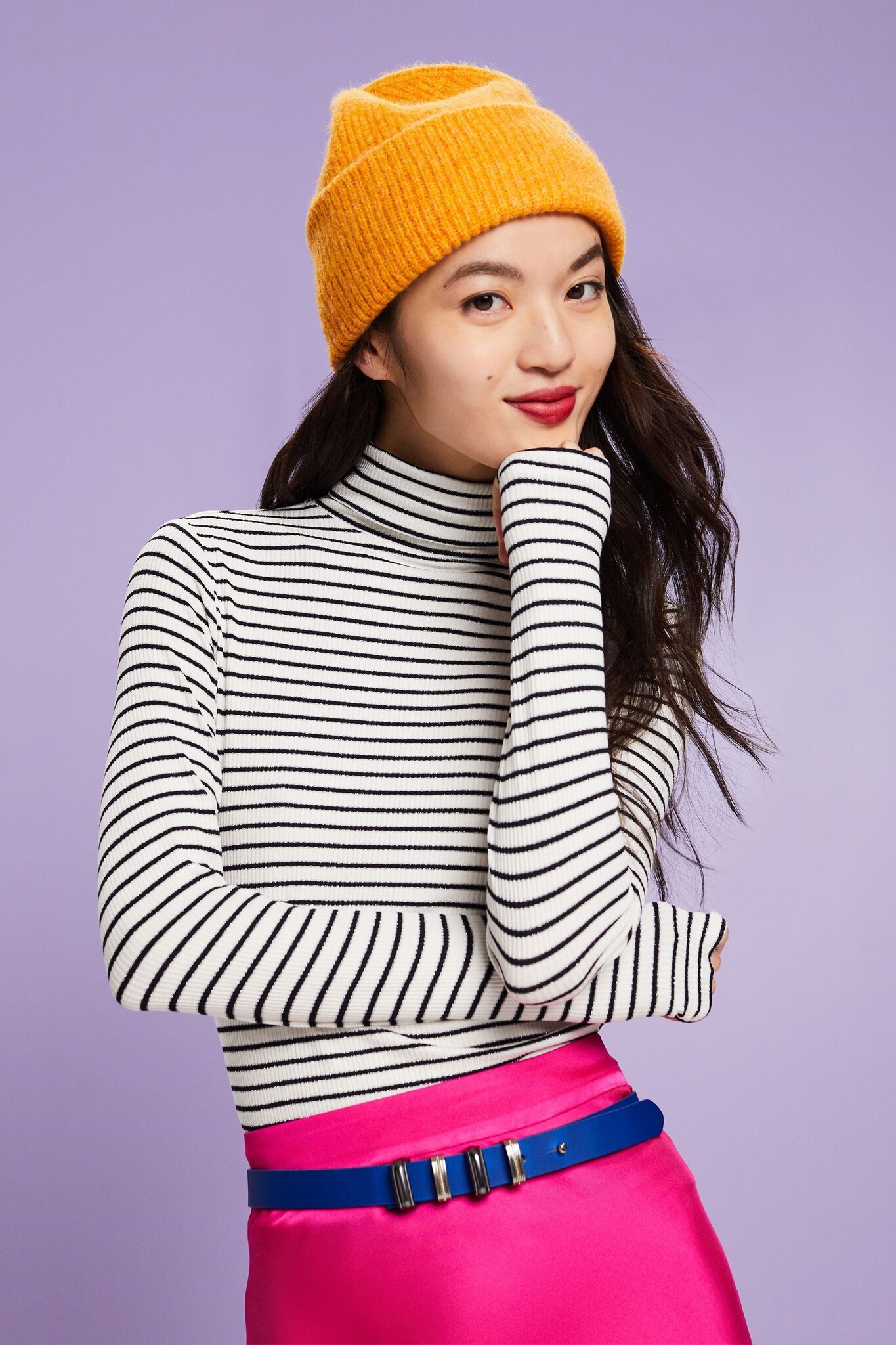 ESPRIT - Mock Neck Rib-Knit Sweater at our online shop