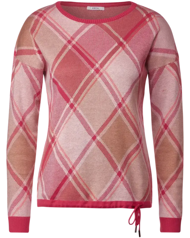 Cecil Jacquard Strickpullover - Cosy Coral